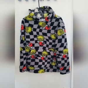 Graphic Checkered Fleece Hoodie